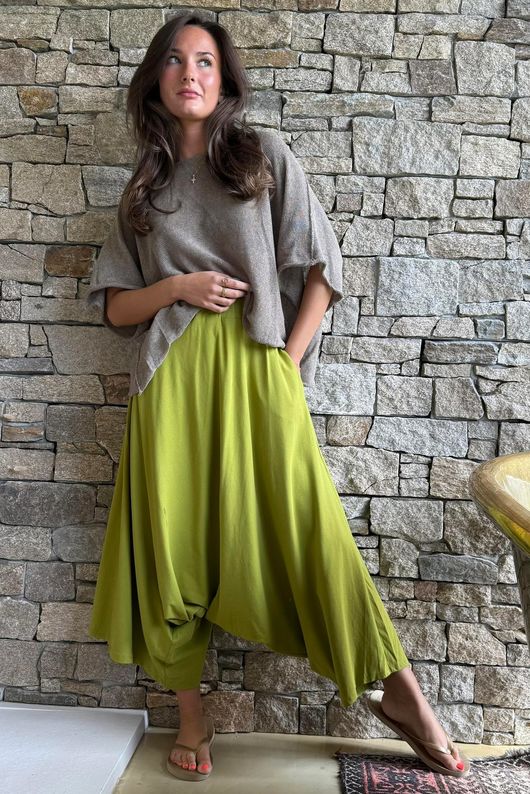 Oscar Asymmetric Hareem Skirt Pant Olive
